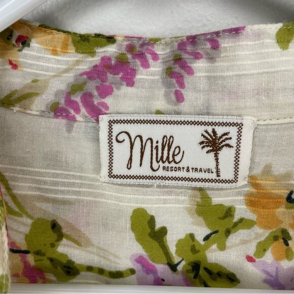 Mille Resortwear Freya Floral Peasant Top Size M - Picture 3 of 10